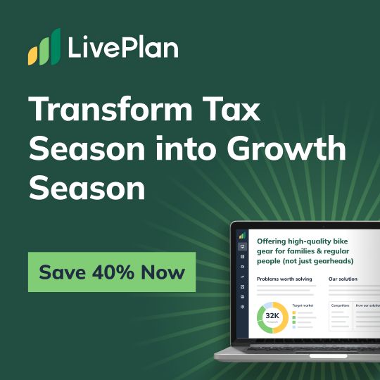 sold business plans Transform Tax Season into Growth Season. Save 40% on Liveplan now.